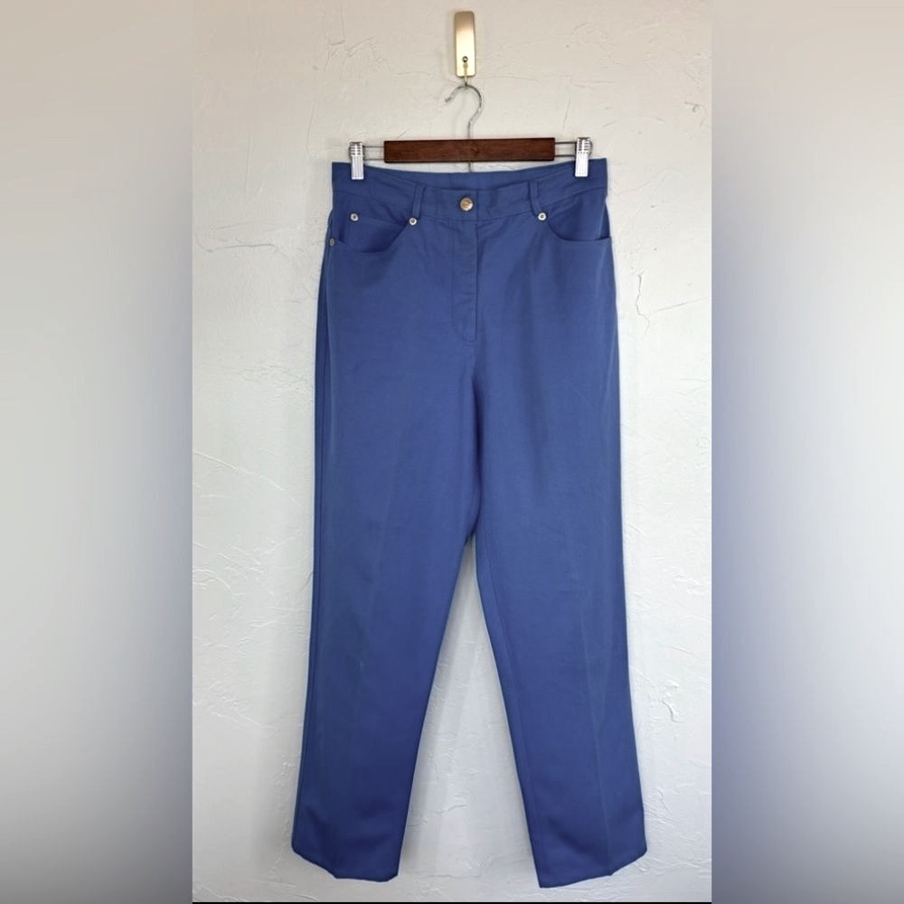 ST. JOHN SPORT By‎ Marie Gray Vintage Pant Blue Straight Stretch Trouser Jean 6